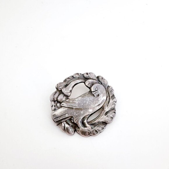 ANTIQUE GEORG JENSEN INC STERLING SILVER DOVE BROOCH DENMARK 165 - Picture 2 of 8